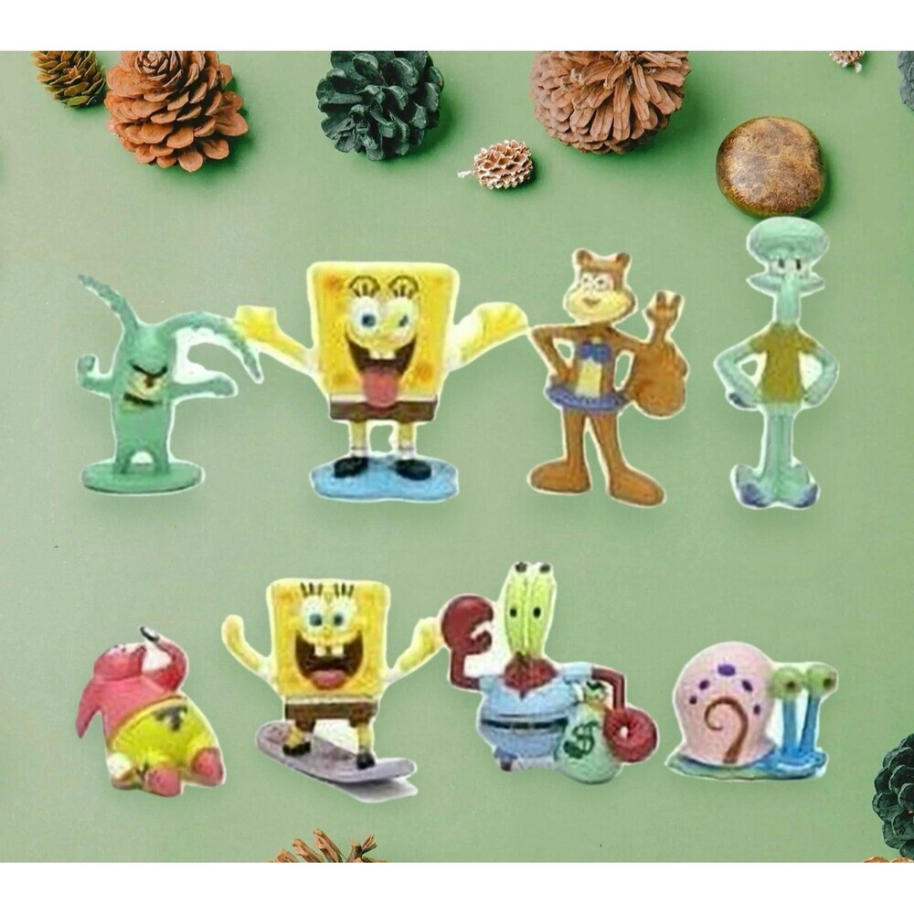 Nickelodeon SpongeBob SquarePants cake ToppersYellow Green Brown Playset Figures
